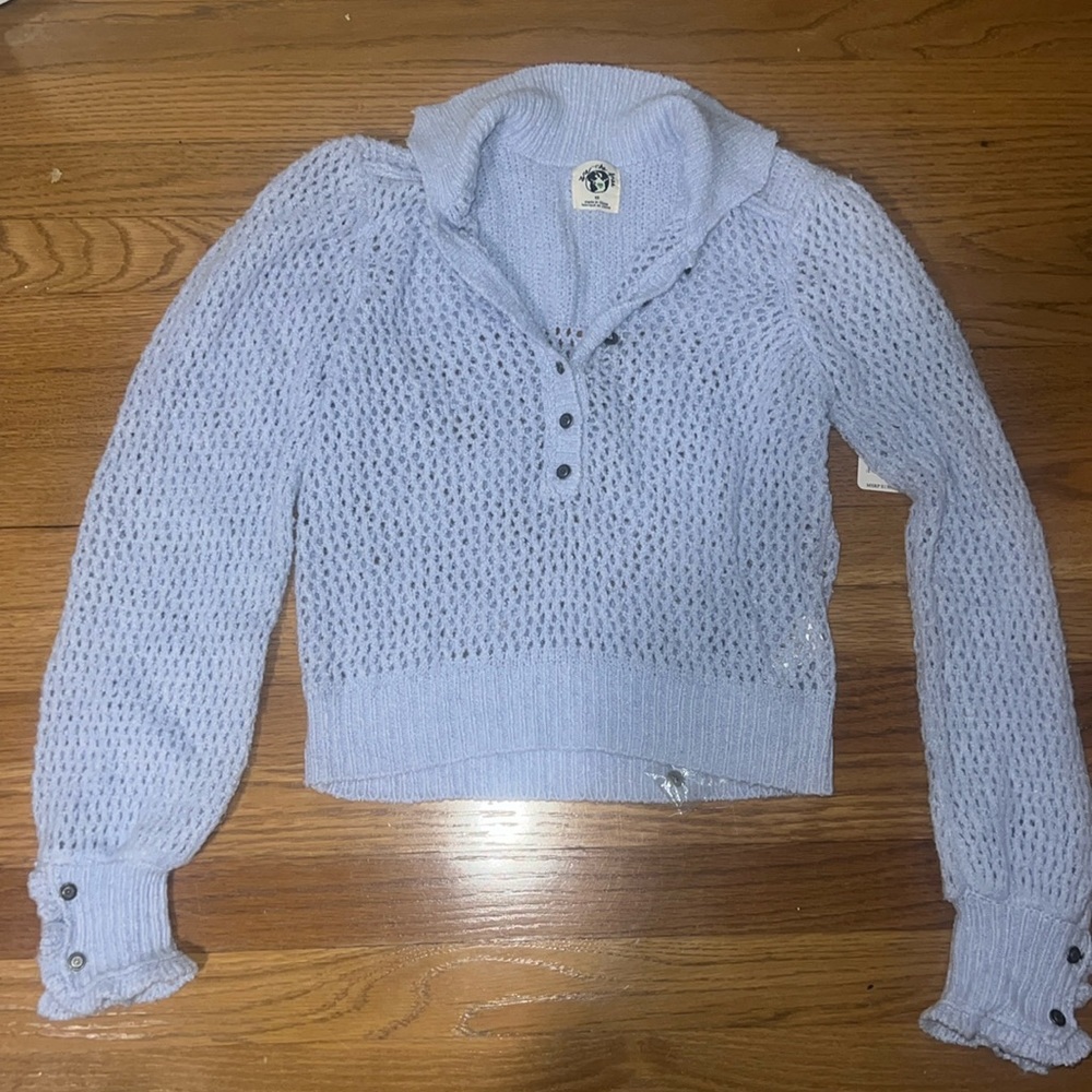 Free People blue knit sweater